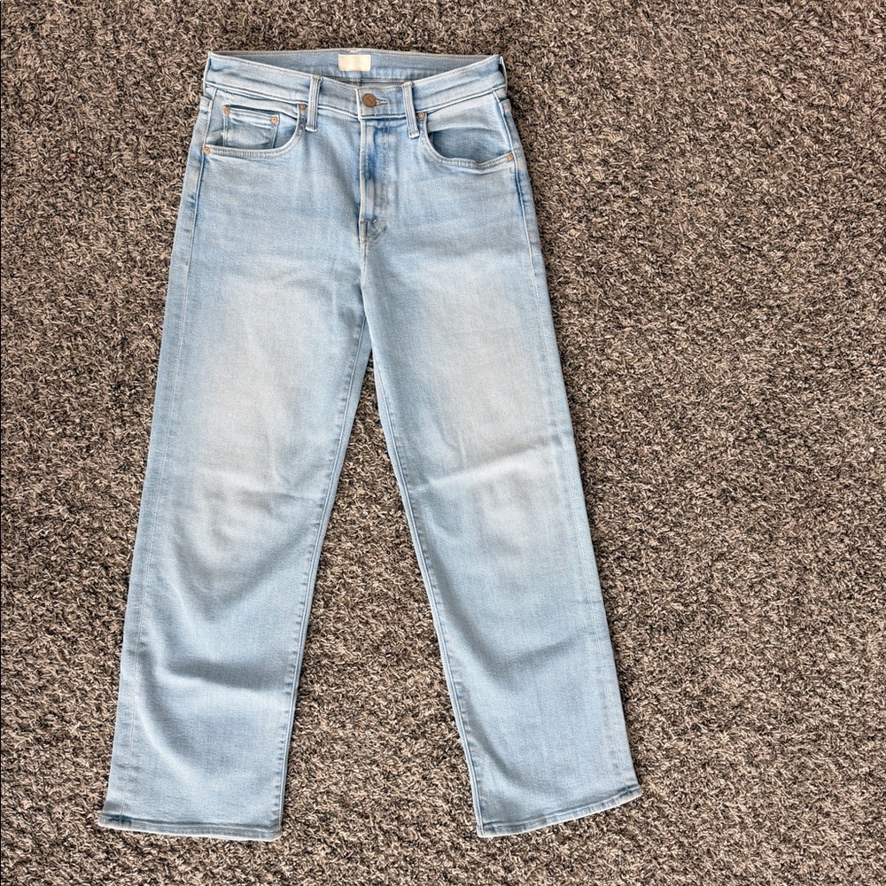 MOTHER Mid Rise Rambler Zip Ankle Jeans Size 27 Light Wash